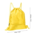 thumbnail image 2 of Uxcell Drawstring Backpack Bags Drawstring Gym Bag with Zip Pocket for Women Men Yellow, 2 of 5