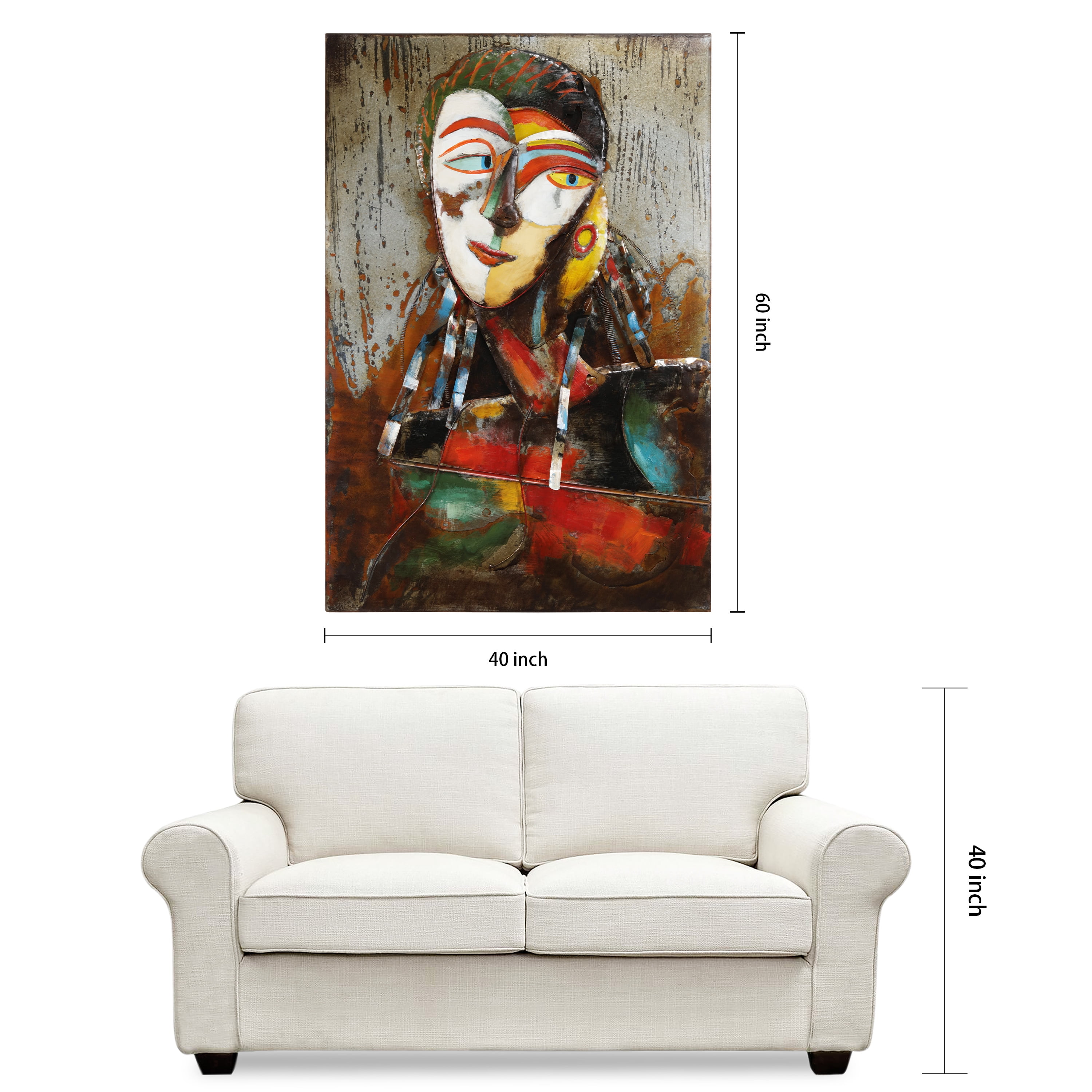 Empire Art Direct "Homme 1" Mixed Media Iron Hand Painted Dimensional Wall Décor