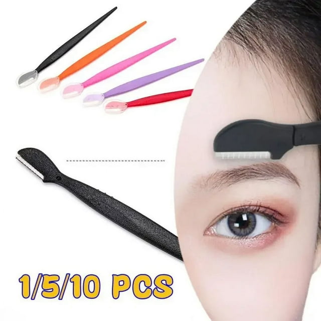 CHOK 2024 Tide 1/5/10pcs Random Color Eyebrow Trimmer Portable Razor Eye Brow Epilation Hair Removal Cutters Safety Razor Cosmetic Makeup Tools
