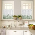 thumbnail image 4 of Green Flower Kitchen Curtains and Valances Set, Rod Pocket Curtains Tier Farmhouse Window Curtains 36 Inch Length, Botanical Floral Leaves Plants Spring 3 Piece Kitchen Curtains Set, 4 of 6