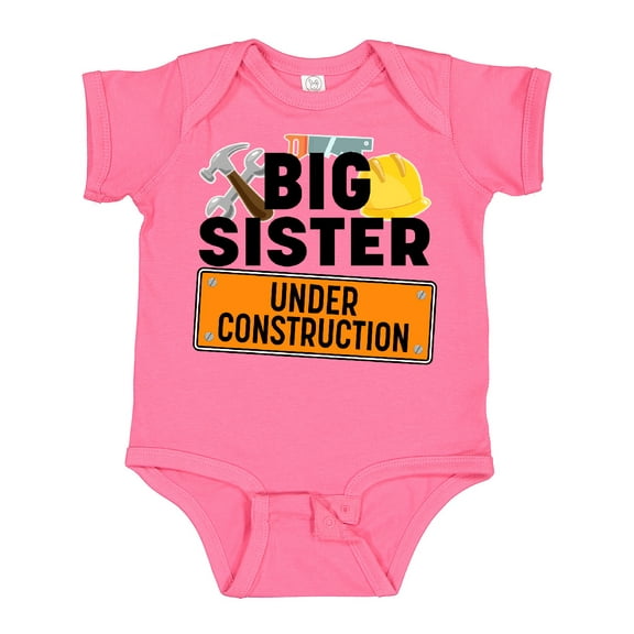 Inktastic Big Sister Under Construction Girls Baby Bodysuit