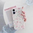 thumbnail image 2 of YCAN-for iPhone 16 Case, Cute Pink Floral Flower Pattern Aesthetic Phone Case, Raised Camera Protection Soft Slim TPU Shockproof Protective Phone Cover for Girls Women - Pink, 2 of 4