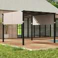 thumbnail image 6 of Barara King 10 x 10 ft Flat Top Pergola with Retractable Canopy for Garden Pool Porch and Backyard-Beige, 6 of 10
