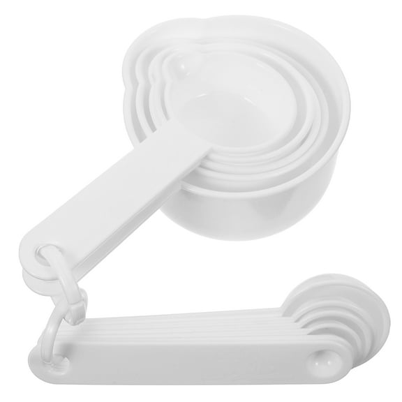 PAMINGONO 1 Set Measuring Spoon Set White Plastic for Baking Cooking 15.7x9.6x4.6in