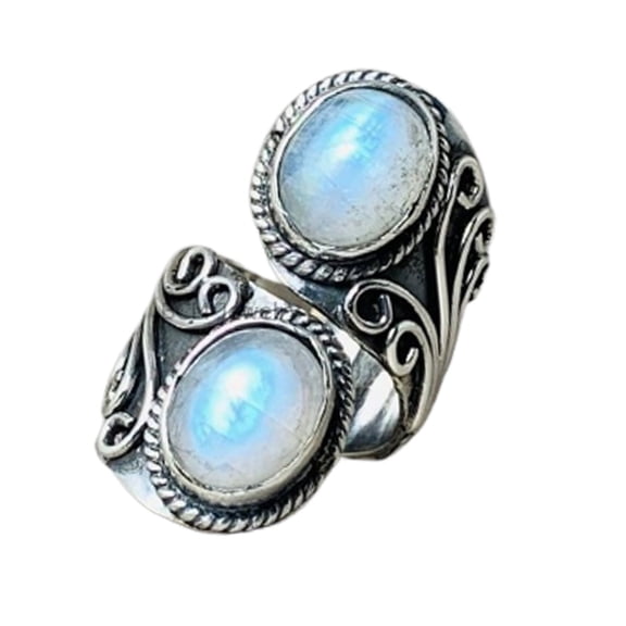 925 Sterling Silver Ring For Women & Men, Genuine Moonstone Ring Gemstone Unique Handcrafted Ring For Her Or Him