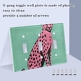 thumbnail image 3 of Yayeee Toggle Light Switch Wall Plate 2-Gang 4.56"x4.48" Decorative Outlet Cover, Pink Cheetah, 3 of 7