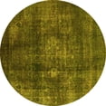 thumbnail image 1 of Ahgly Company Machine Washable Indoor Round Oriental Yellow Industrial Area Rugs, 5' Round, 1 of 4