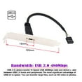 thumbnail image 2 of FVH Single Port USB 3.1 Type C USB-C Female to USB 2.0 Motherboard 9pin 10pin Header Cable 20cm with Bracket, 2 of 8