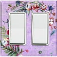 thumbnail image 1 of Metal Light Switch Plate Cover Cotton Flower Semicircle Frame Purple FLW028, 1 of 13