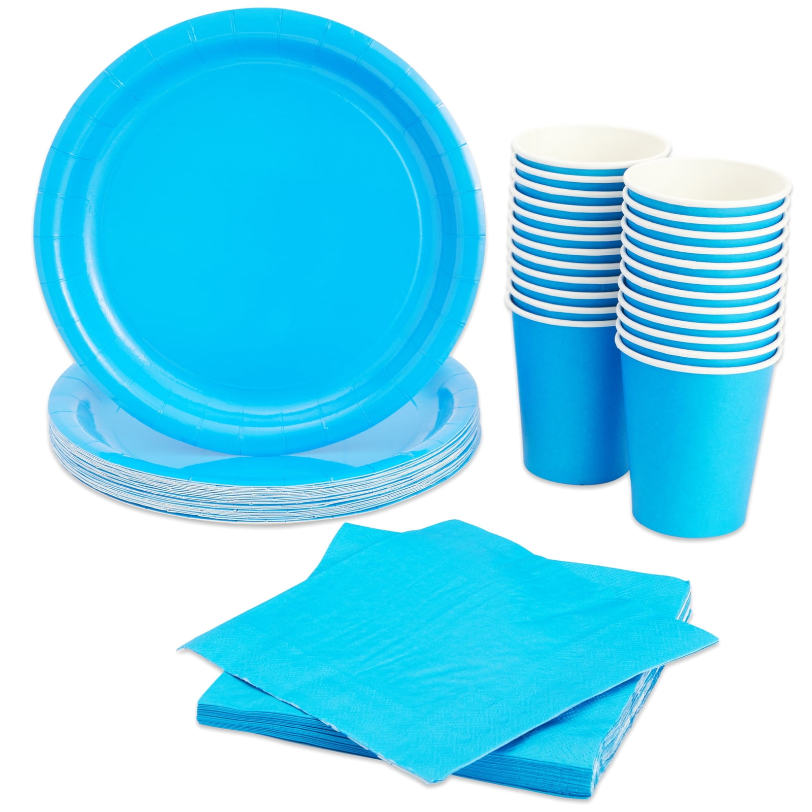 Verstrikking compleet Gebruikelijk Serves 24 Blue Party Supplies, Paper Plates, Cups, Napkins for Birthday  Parties (72 Pieces) - Walmart.com