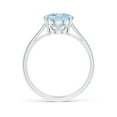 thumbnail image 2 of ANGARA Natural Oval Solitaire 2.2 ct Aquamarine Engagement Ring in 925 Sterling Silver for Women (Size-10x8mm) | March Birthstone, Anniversary, Jewelry Gift for Women | Natural Aquamarine Ring, 2 of 9