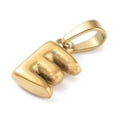 thumbnail image 2 of 5pcs 316L Surgical Stainless Steel Charms Letter Charm Golden Letter E 10x6x2.5mm Hole: 2.5x4.5mm, 2 of 3