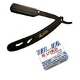 thumbnail image 7 of Classic Samurai CS-102 Matte Black Golden Head + CS-102 Matte Black Professional Barber Straight Edge Shaving Razor 2 pcs for Men + 100 Lord Platinum single edge Razor Blades, 7 of 7