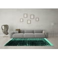 thumbnail image 3 of Ahgly Company Indoor Square Abstract Turquoise Blue Modern Area Rugs, 3' Square, 3 of 4