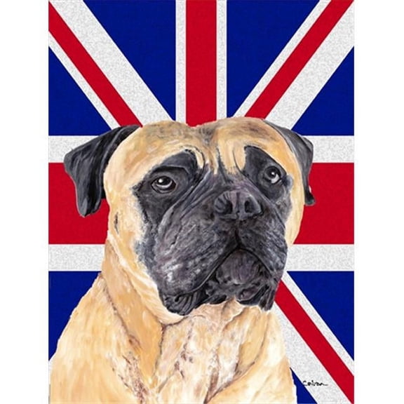 Mastiff With English Union Jack British Flag Flag Canvas House Size