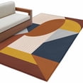 thumbnail image 3 of 2.7x5 Washable Area Rug, Art Decor Non-Slip Rectangle Rug for Bedroom Bedside, Mid-Century Modern Abstract Geometric Multi Color Indoor Floor Mat for Home Decor, 3 of 9