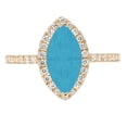 thumbnail image 7 of Halo Engagement Ring for Women - 2.38ct Simulated Turquoise in 14K Yellow Gold Promise Ring, 7 of 7