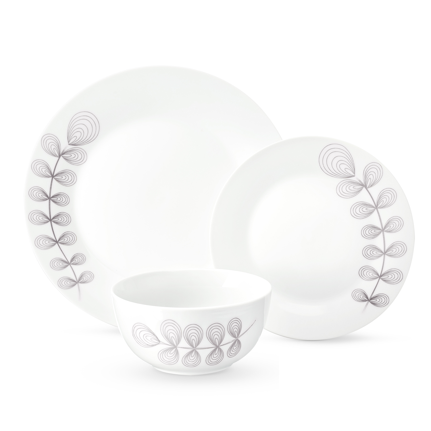 April Floral Collection Taupe 12-Piece Porcelain Dinnerware Set, Walmart Exclusive - image 2 of 5