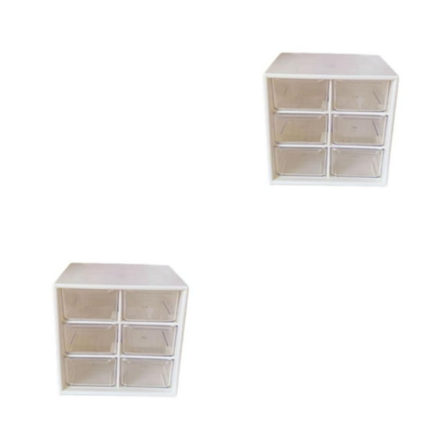 Decodeary Tiroir de Rangement en Plastique Jiugongge - Travail Méticuleux et Rangement Multi-Compartiments à la Mode Blanc Cassé Six Palais à Compartiments 2Ensemble