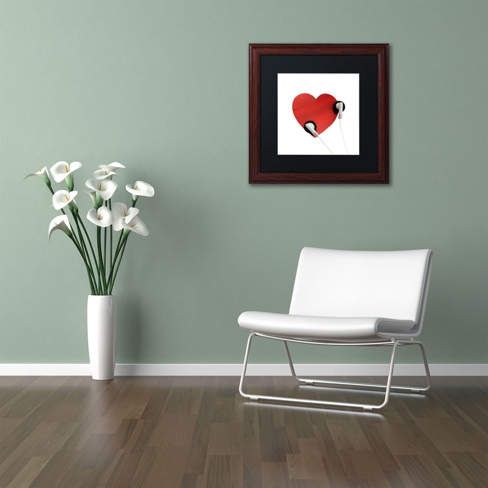 Trademark Fine Art "Listen to Your Heart" Canvas Art by Beata Czyzowska Young, Black Matte, Black Frame