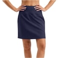 thumbnail image 3 of JGGSPWM Skorts for Woman Fashion Knee Length Golf Skirt Long Athletic Tennis Skorts Women's Dressy Casual with Shorts Pockets Blue S, 3 of 5
