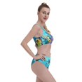 thumbnail image 4 of Daiia Corals and Tropical Fish printed 2 piece Swimsuit Bikinis for Women High Waisted Racerback Bathing Suits Summer Tummy Control Scoop Neck Swimwear-Large, 4 of 8