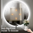 thumbnail image 4 of FTOTI 32 Inch LED Backlit Round Mirror for Vanity,Dimmable Lighted Bathroom 6000K Wall Mounted Mirror with Lights,Anti-Fog, Touch Switch and CRI 90+, 4 of 8