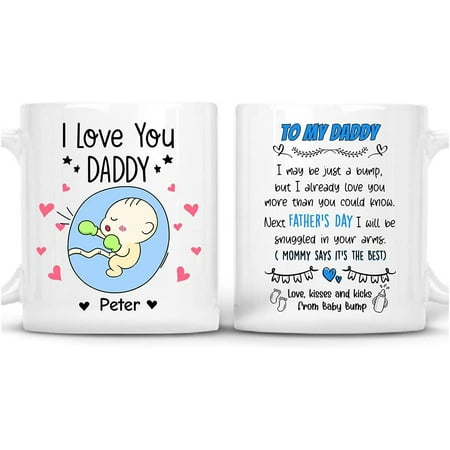 

Personalized New Dad Mug Christmas Father s Day Gender Reveal Gifts From Wife - Coffee Mug Cup 11oz 15oz Pregnancy Announcement For Expecting Father Dad To Be Husband Custom Name (Quote 4)