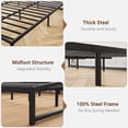 thumbnail image 4 of Queen size metal platform marco de cama - low profile, heavy - duty slats support, under - cama almacenamiento, no box spring, noise - free & non - slip (6 pulgada, negra), 4 of 8