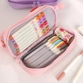 thumbnail image 6 of Large Capacity Nylon Spandex Bag, Multi Layer Zipper Pencil Case, Makeup Organizer Travel Storage Pouch, Dual Compartment Office Bag, Portable Durable Stationery Utility Design, 6 of 6