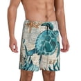thumbnail image 2 of Gaeub Watercolor Sea Turtle Printed Men's Short Pajama Pants, Lightweight Lounge & Sleep Bottoms Keep You Cool - Medium, 2 of 9