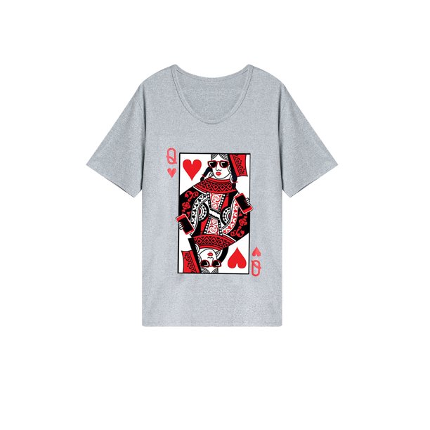 Listenwind Queen Of Hearts T Shirt Funny Vintage Graphic Cool Cute Tee For Mens Boys Blackjack Cards Poker 21 Q Couple Matching T Shirt Walmart Com