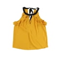 thumbnail image 2 of bar III blusa sin mangas con volantes para mujer, amarillo, extragrande, 2 of 3