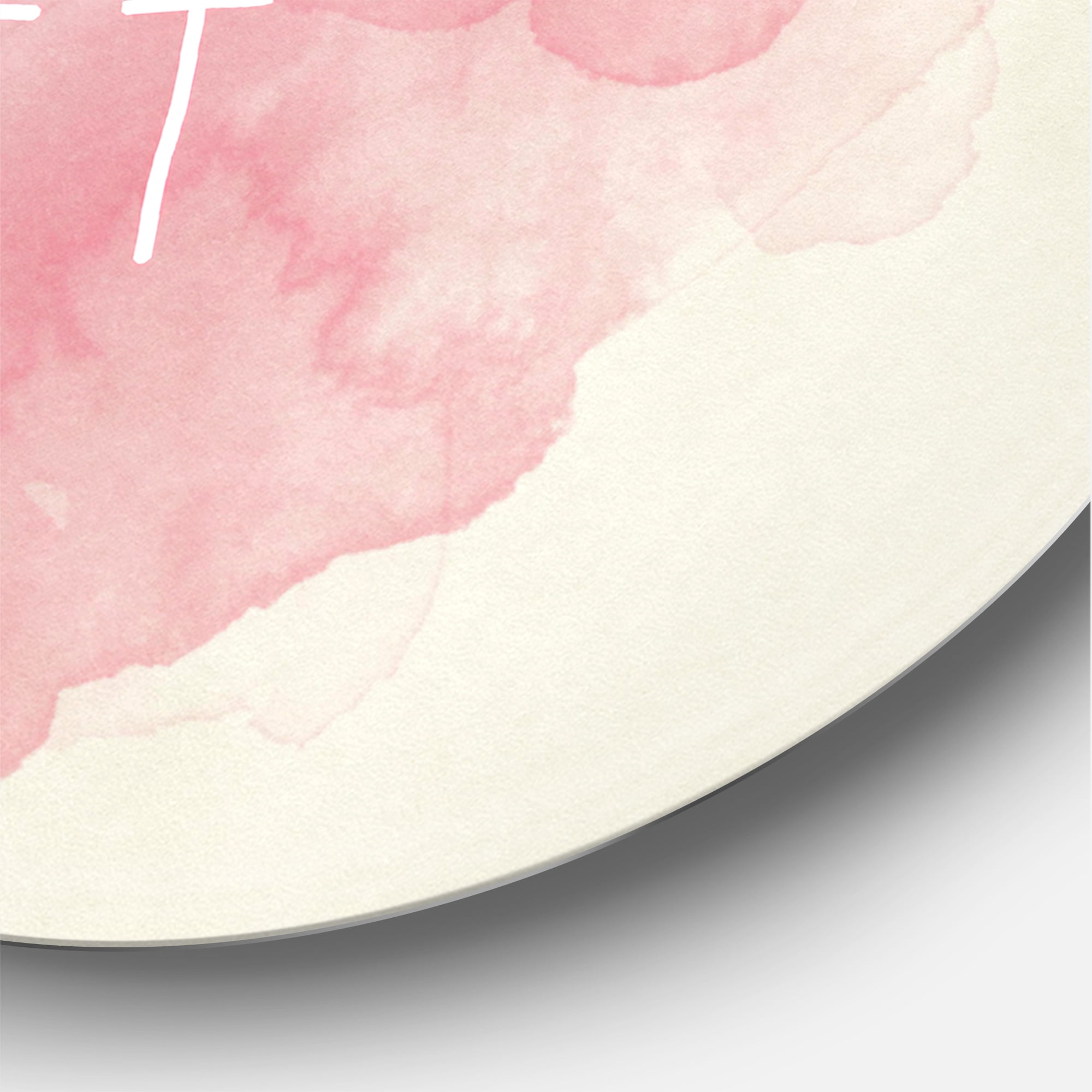 Designart 'Be The Person You Want To Meet on Pink' Traditional Circle Metal Wall Art 11x11 - Disc of 11
