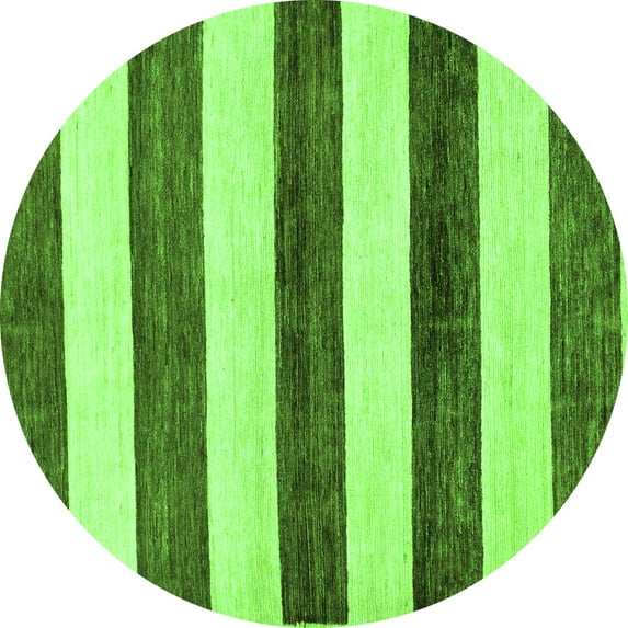 Ahgly Company Indoor Round Abstract Green Modern Area Rugs, 6' Round