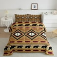 thumbnail image 2 of jejeloiu Wild Animal Bear Bedding Comforter Set,Retro Boho Aztre Twin Comforter Sets,Vintage Rhombus Pattern Bedding Set For Adult,Super Cozy Room Decor Reversible,2-Piece, 2 of 8