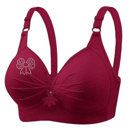 YEJIMAN Bras for Women No Underwire Adjustable Bras Full Coverage Support Bralette Plus Size Everyday Bra  Red Cotton Underwear For Women Seamless  Nylon No Show Underwear For Women