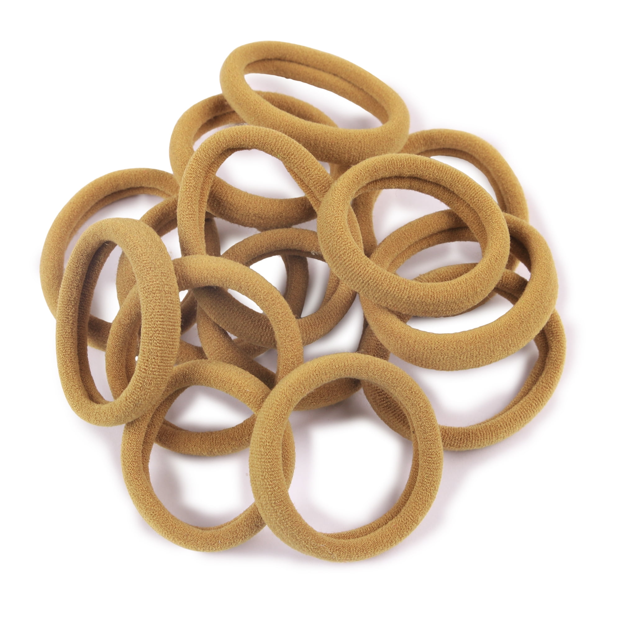 60pcs Nylon Elastic Hair Ties Bands Ponytail Holders Rope No Crease Large Scrunchie Tan by XIMA