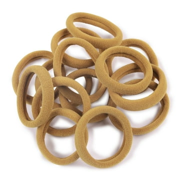 60pcs Nylon Elastic Hair Ties Bands Ponytail Holders Rope No Crease Large Scrunchie Tan by XIMA