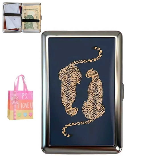Vintage Style Metal Card Holder Case - Slim RFID Blocking Wallet for Cash, Credit Cards, Cigarettes, Multipurpose Pocket Organizer(XX)