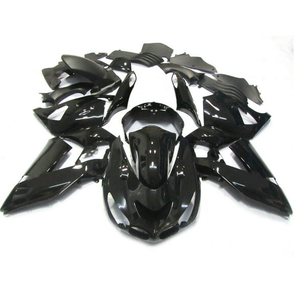HTTMT- K1406- Fairing Kit for Compatible with Kawasaki Ninja ZX14 ZX14R ZZR1400 2006-2011 Gloss Black Bodywork