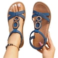 thumbnail image 3 of YOUYEDIAN Orthopedic Sandals for Women Summer Casual Arch Support Walking Shoes 2026 Comfy Non Slip Slip on Open Toe Slippers (Dark Blue), 3 of 6