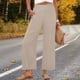 thumbnail image 2 of TaTaai Women's Summer Straight Leg Pants, Loose Fit High Waist Trousers with Pockets, Soft Ruffles and Pleats Design, Perfect for Casual, Beach and Seasonal Wear Gift, 2 of 7