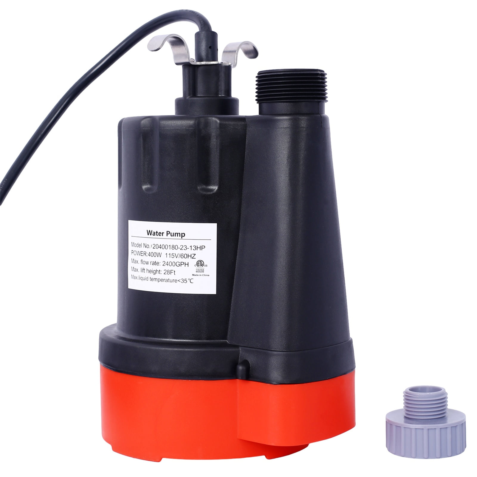 1/3HP 2500GPH Submersible Water Pump, Heavy Duty Thermoplastic Utility Pump with 10ft Cord for Sump, Pool, Floods
