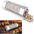 thumbnail image 2 of Ahumador de tubo de pellets de madera perforado de acero inoxidable, perfecto para cualquier parrilla eléctrica, de gas o de carbón (1 unidad, plateado), 2 of 5