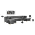 thumbnail image 6 of Pemberly Row Modern / Contemporary 3pc Velvet Sectional in Gray, 6 of 7