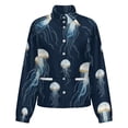 thumbnail image 5 of Jackets for Women Winter Coat Jackets Flannel Stand Collar Jacket(Ocean Coral Jellyfish Print,Size:S-4XL), 5 of 7