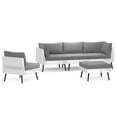 thumbnail image 2 of LAZZO 5-Piece Patio Conversation Set, All-Weather Wicker Outdoor Furniture Set with 4 Chairs and 1 Ottoman, Gray, 2 of 9