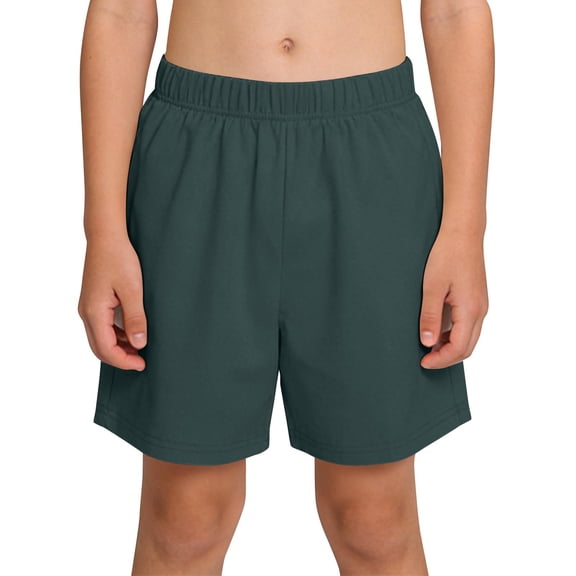 OGLCCG Boys' Athletic Basketball Shorts Cototn Elastic Waist Baggy Training Short Solid Color Breathable Comfy Summer Sports Shorts 4-15 Years