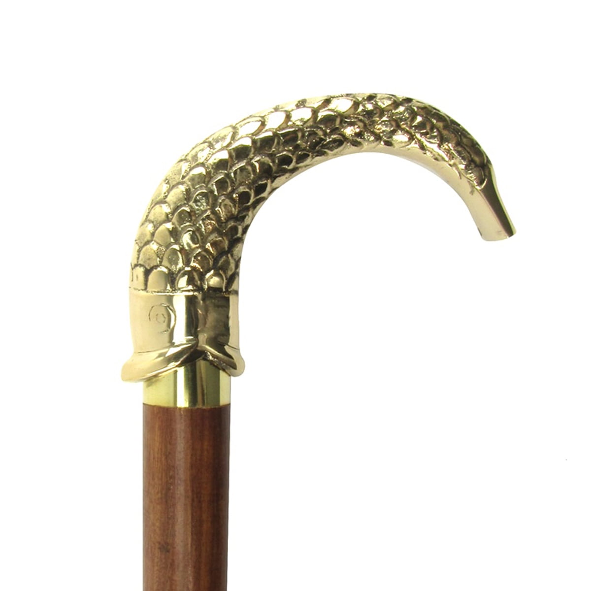 Victorian Brass Handheld Walking Stick Antique Style Gentleman Cane Brown Sticks